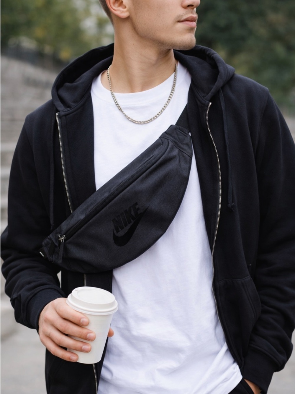 Nike Black Waist Bag Fanny Pack Crossbody‎ Adjustable Swoosh Streetwear
